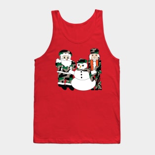Camo Christmas, Santa Claus, snowman, nutcracker Tank Top